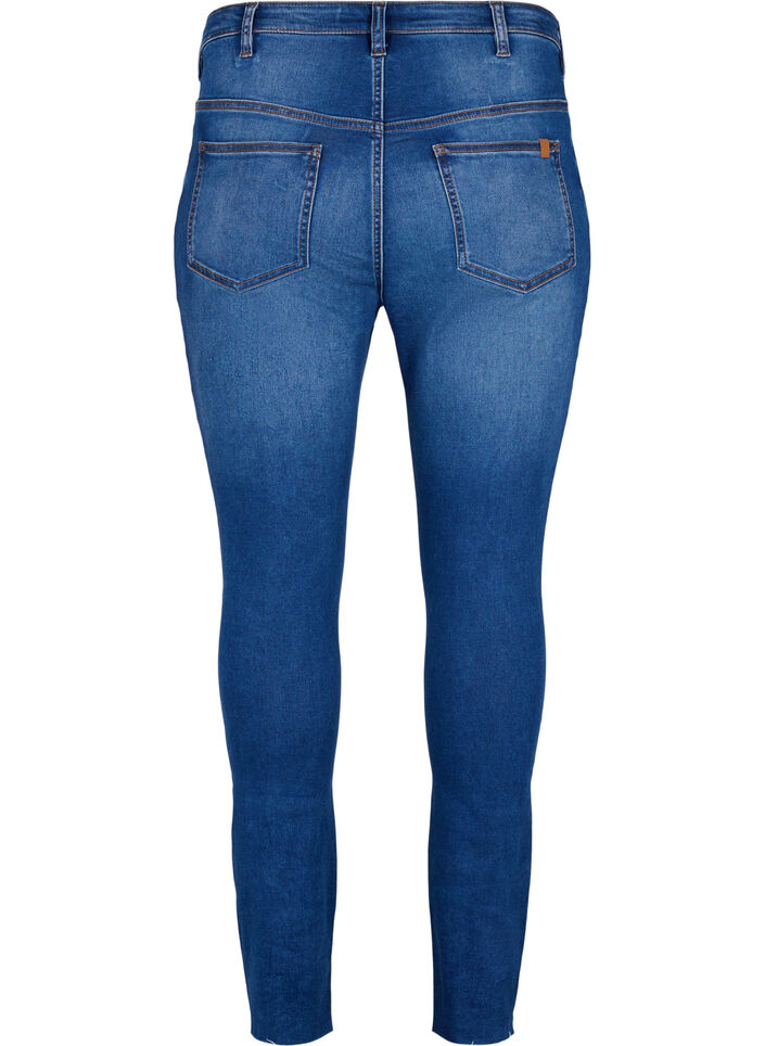 Korkeavyötäröiset Amy-farkut napeilla, Blue denim, Packshot image number 1