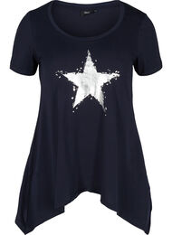 Lyhythihainen puuvillainen t-paita a-mallissa , Night Sky STAR