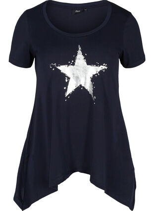 Lyhythihainen puuvillainen t-paita a-mallissa , Night Sky STAR, Packshot image number 0