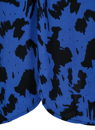Kuvioitu mekko, jossa on kiristysnauha vyötäröllä, Black Blue AOP, Packshot image number 3