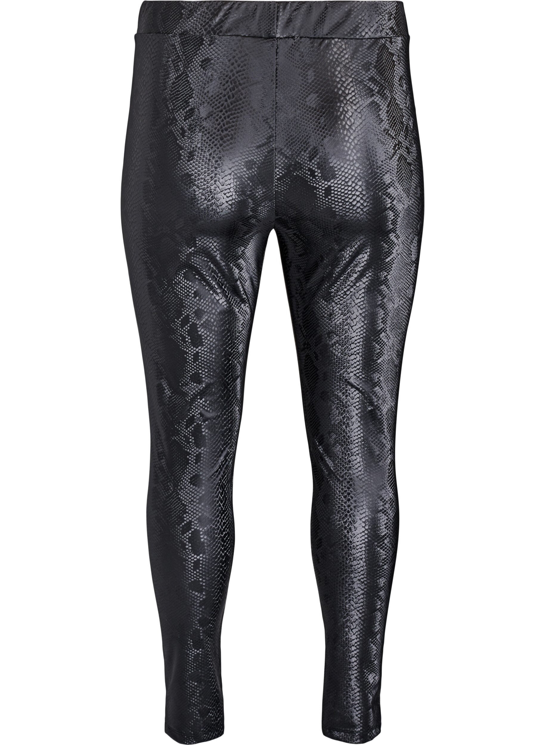 Zizzi Leggingsit tekonahasta el&auml;inkuviolla, Musta, Packshot image number 1