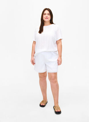 Kuviolliset shortsit, Bright White, Model image number 3