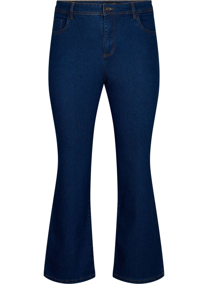 Korkeavy&ouml;t&auml;r&ouml;iset bootcut-farkut, Sininen, Packshot image number 0