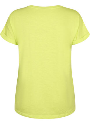 Ekologisesta puuvillasta valmistettu t-paita painatuksella, Wild Lime w. Navy, Packshot image number 1