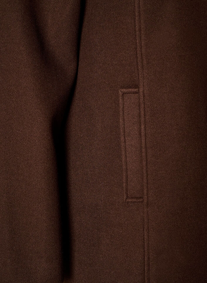 Lyhyt takki A-linjaisella leikkauksella, Ruskea, Packshot image number 3