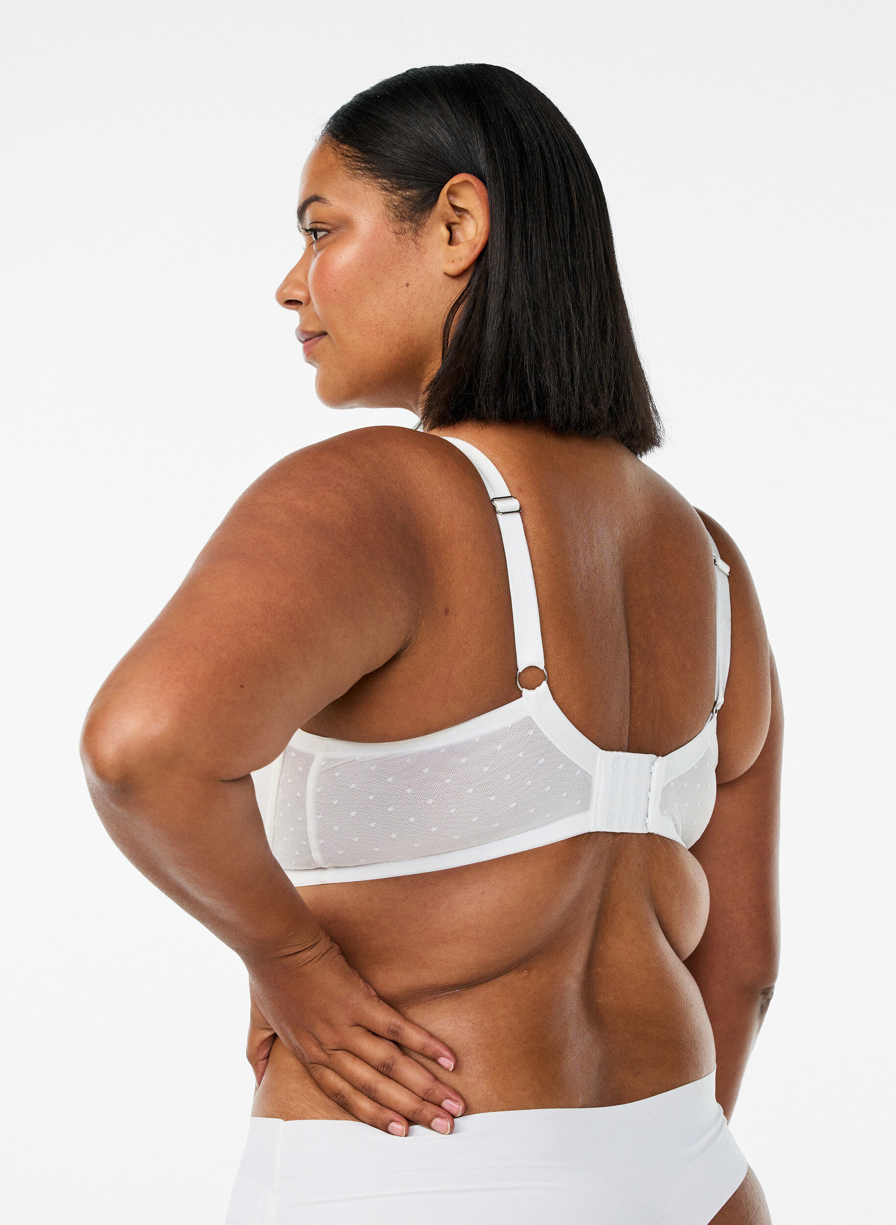 Zizzi Topatut pitsirintaliivit verkkoyksityiskohdilla, Valkoinen, Model image number 2