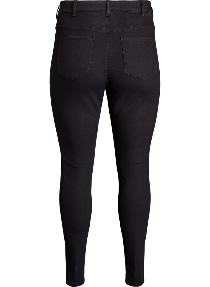 Amy korkea vy&ouml;t&auml;r&ouml;iset super slim fit -farkut, Musta, Packshot image number 1