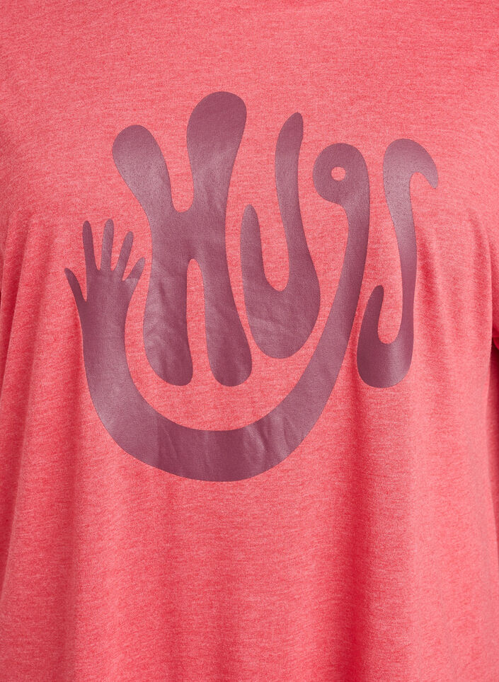 Lyhythihainen y&ouml;paita tekstiprintill&auml;, Punainen, Packshot image number 2