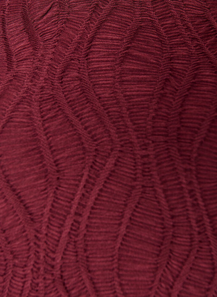 Midimekko aaltoilevalla tekstuurilla ja pitkill&auml; hihoilla, Punainen, Packshot image number 2