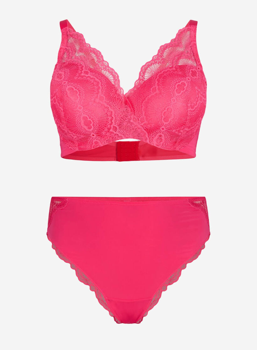 Pink lace underwear set, , Model