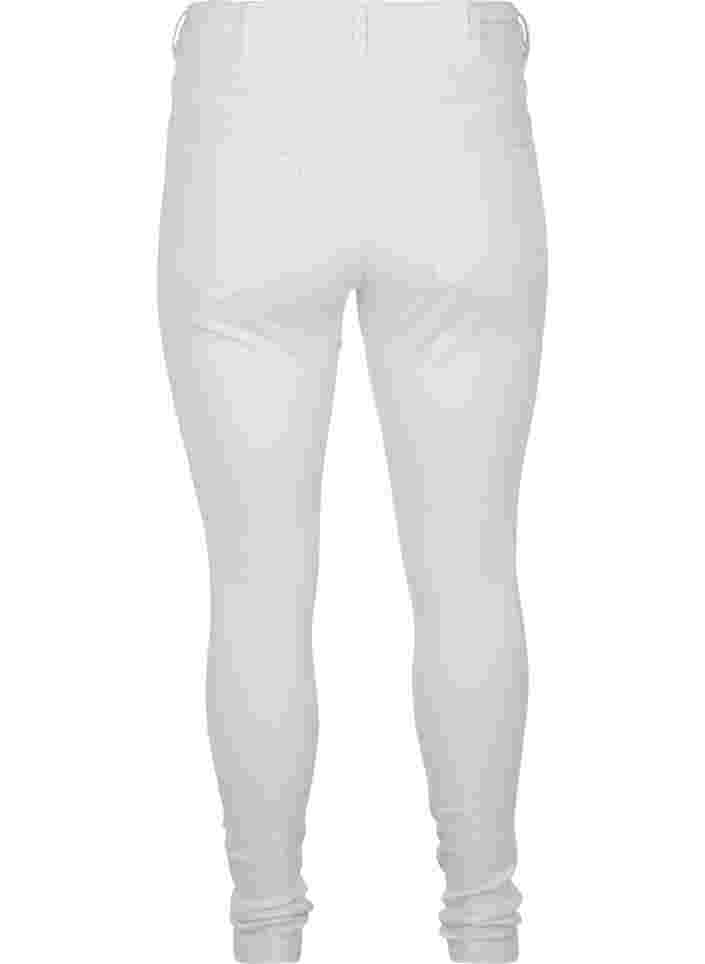 Korkeavyötäröiset super slim Amy farkut, Bright White, Packshot image number 1