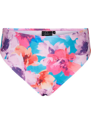 Bikinialaosa kuviolla ja korkealla vyötäröllä, Pink Flower, Packshot image number 0