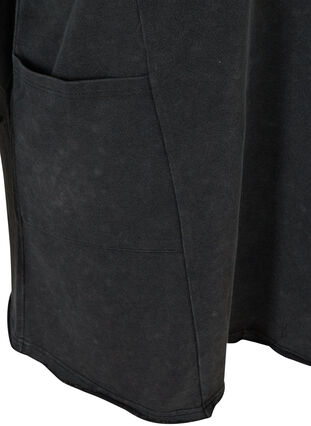 Puuvillainen svetarimekko kauluksella ja taskuilla, Black Acid Washed, Packshot image number 3
