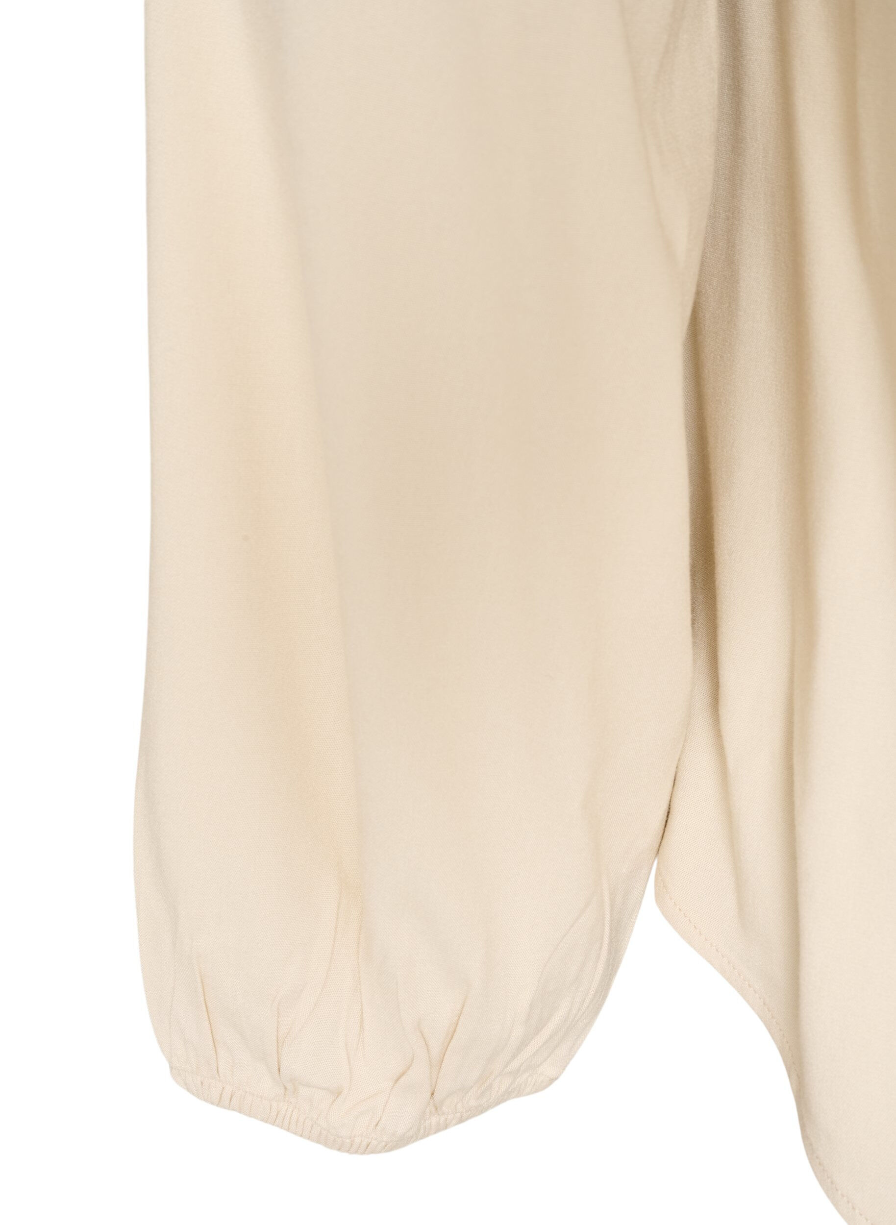 ZizziViskoosipusero V-p&auml;&auml;ntiell&auml; ja py&ouml;ristetyll&auml; helmalla, Beige, Packshot image number 3