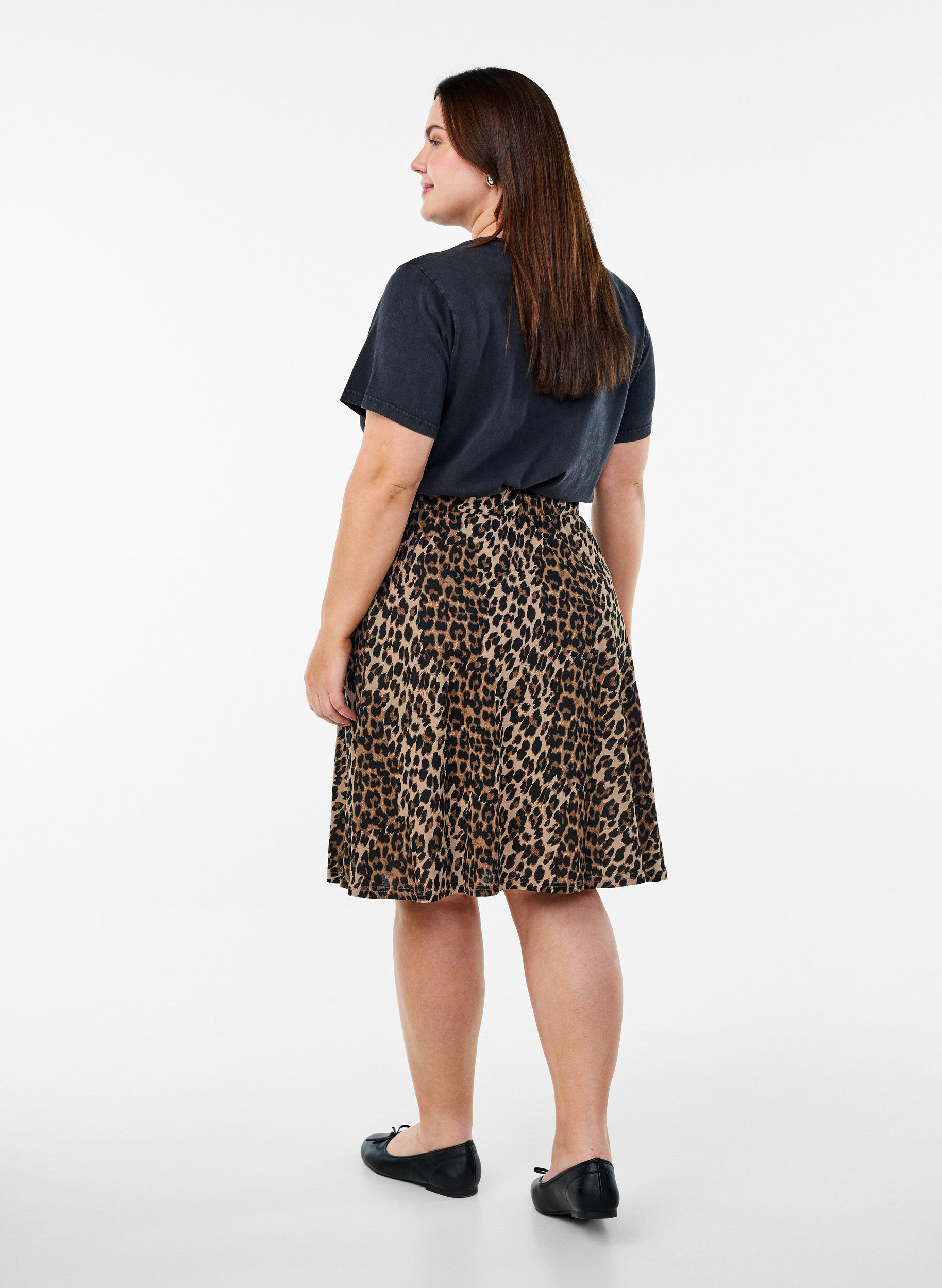 Zizzi 2-pack viskoosista valmistettuja skater-hameita, Musta, Model image number 1