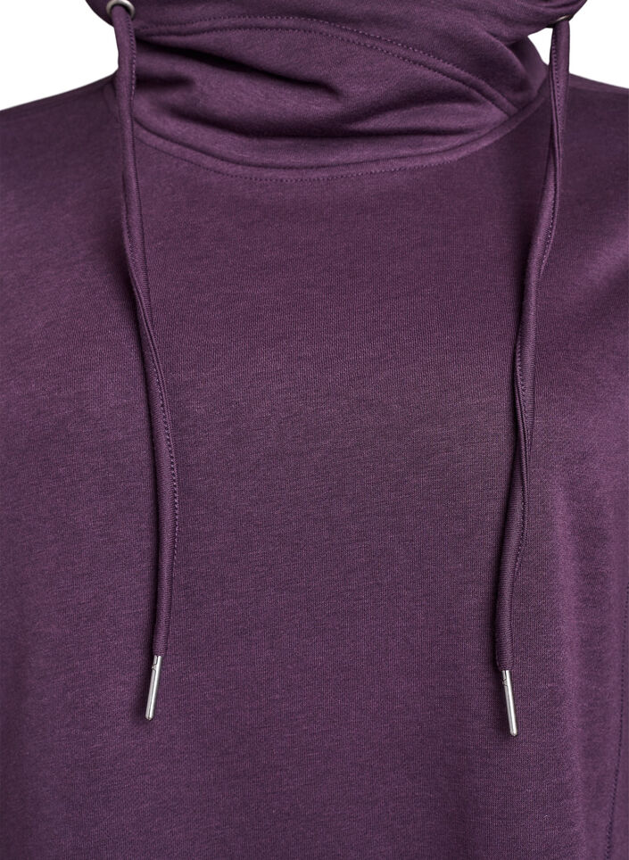 Lyhyt swetarimekko korkealla kauluksella ja taskuilla, Violetti, Packshot image number 2