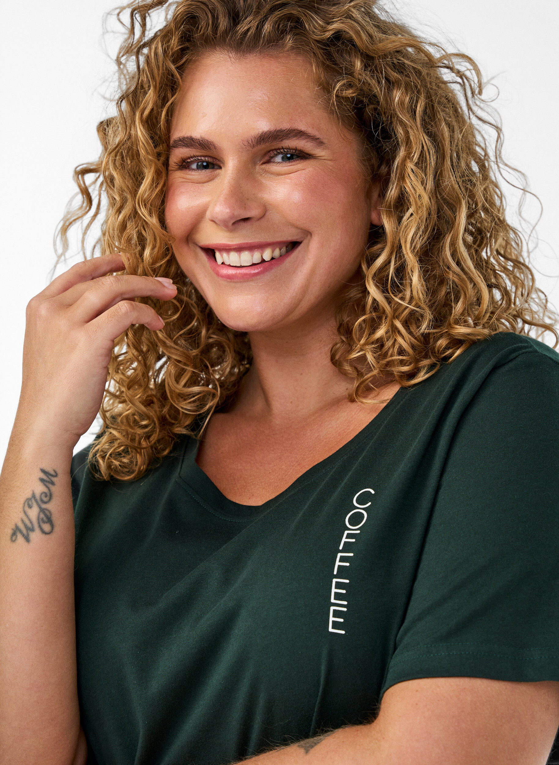 ZizziMidi-y&ouml;paita luomupuuvillasta, Vihre&auml;, Model image number 2