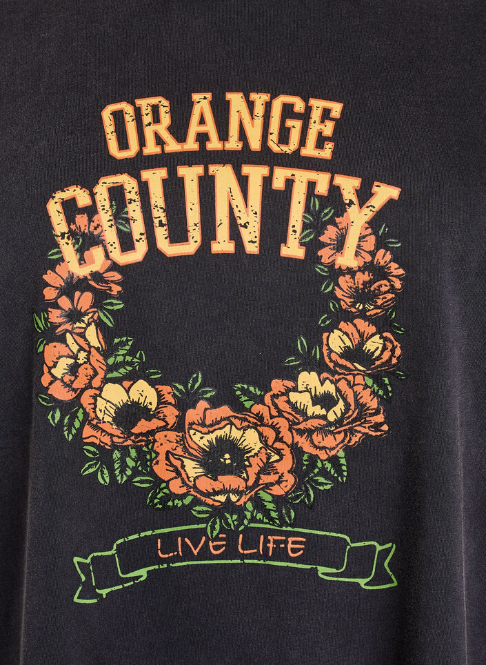 T-paita luomupuuvillasta, jossa on siisti printti, Harmaa, Packshot image number 2