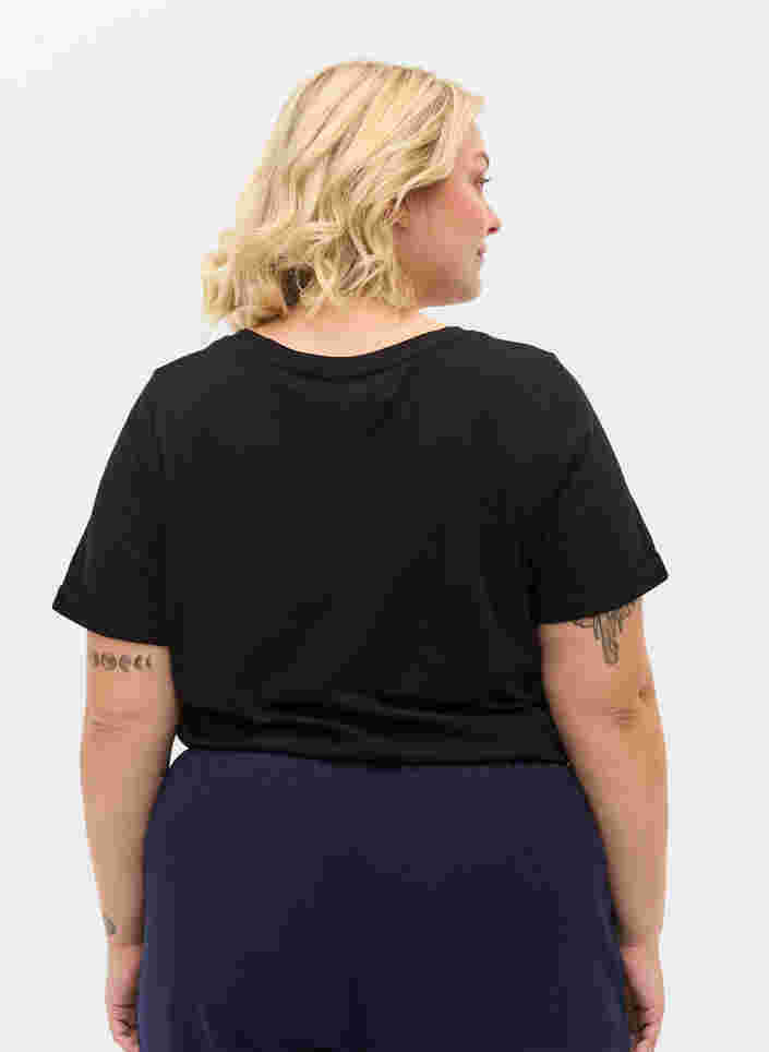Perus t-paita puuvillasta, Black, Model image number 1
