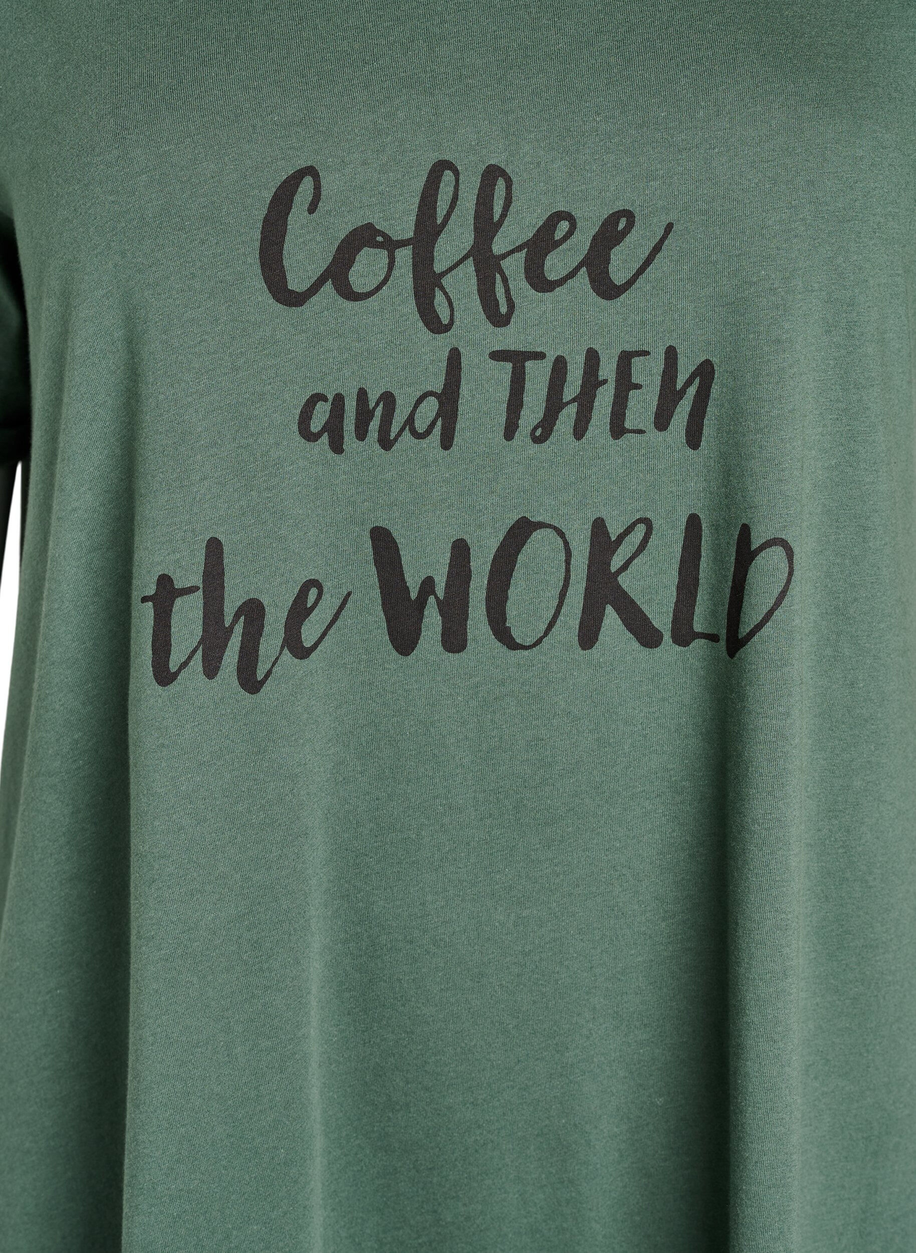 Zizzi Lyhythihainen y&ouml;paita luomupuuvillaa, Vihre&auml;, Packshot image number 2