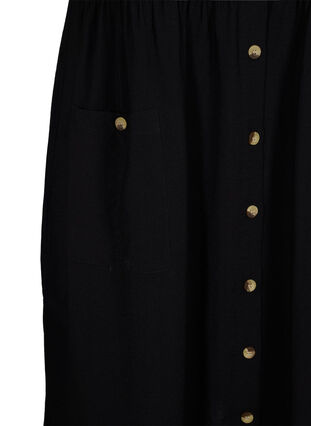 Lyhythihainen mekko napeilla ja taskuilla, Black, Packshot image number 3