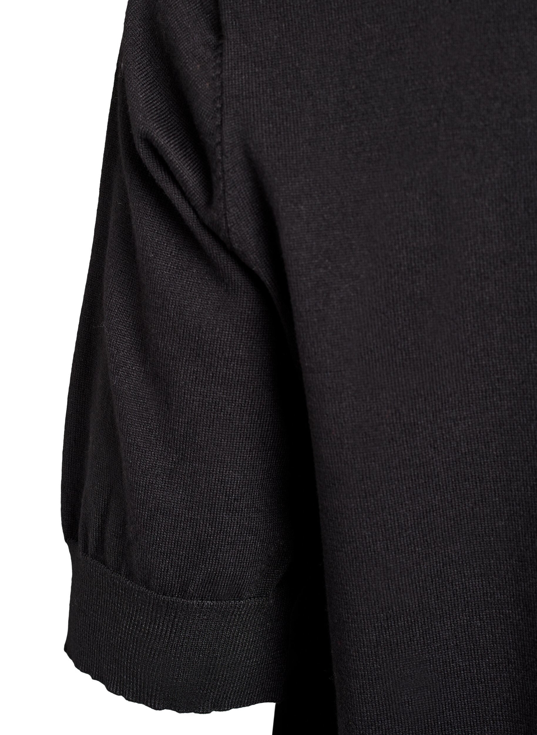 ZizziHienoneulepusero lyhyill&auml; hihoilla, Musta, Packshot image number 3