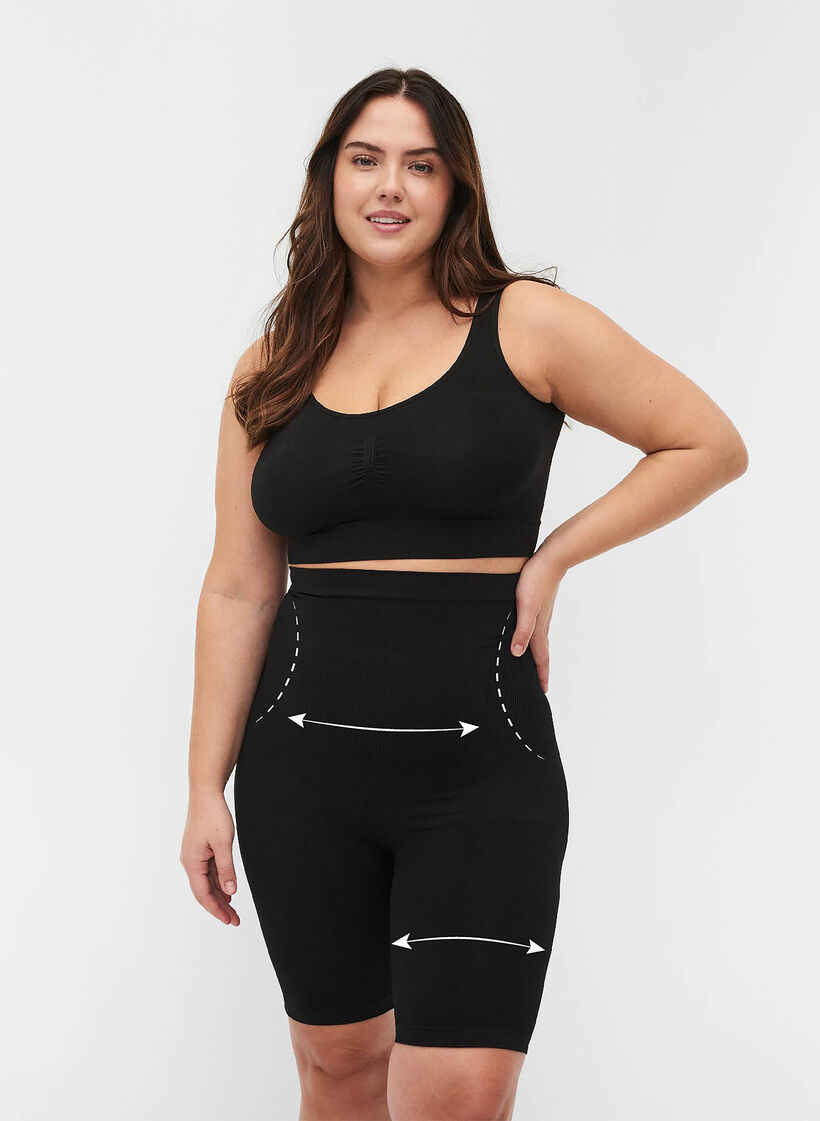 Korkeavy&ouml;t&auml;r&ouml;iset shapewear-shortsit, Musta, Model image number 0