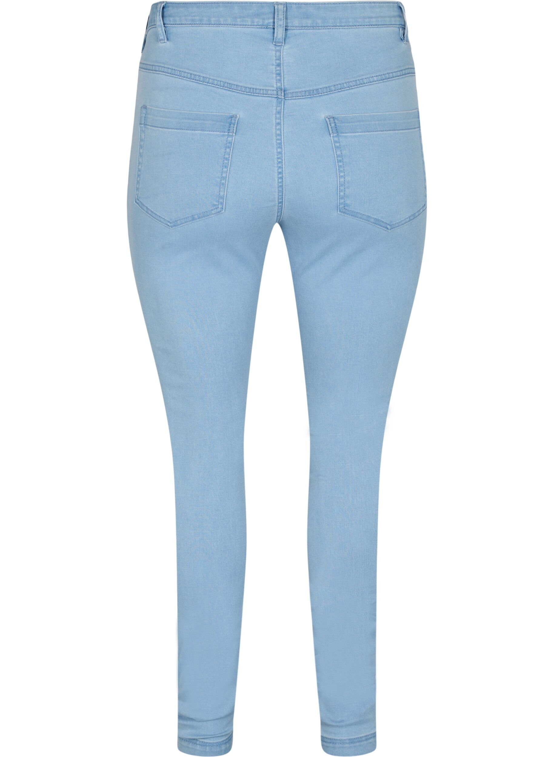 ZizziSuper slim Amy-farkut korkealla vy&ouml;t&auml;r&ouml;ll&auml;, Ex Lt Blue, Packshot image number 1