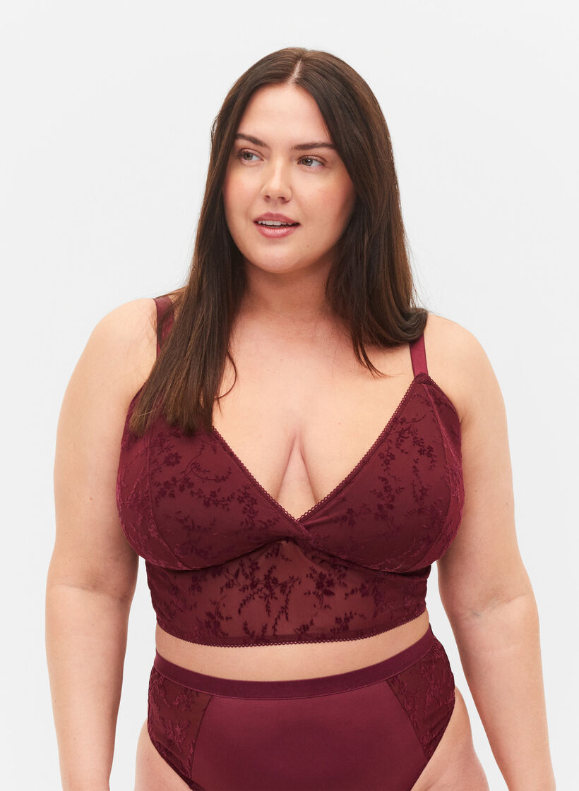 Kevyesti topatut pitsirintaliivit, Bordeaux Ass, Model image number 0