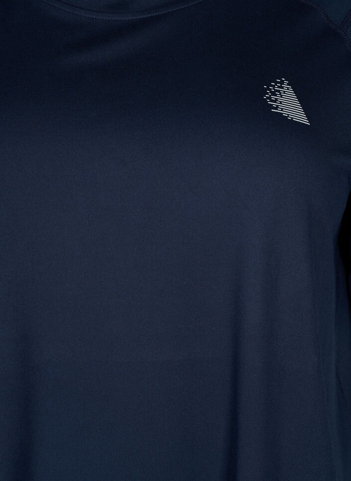 Lyhythihainen t-paita treeniin pyöreällä pääntiellä, Night Sky, Packshot image number 2