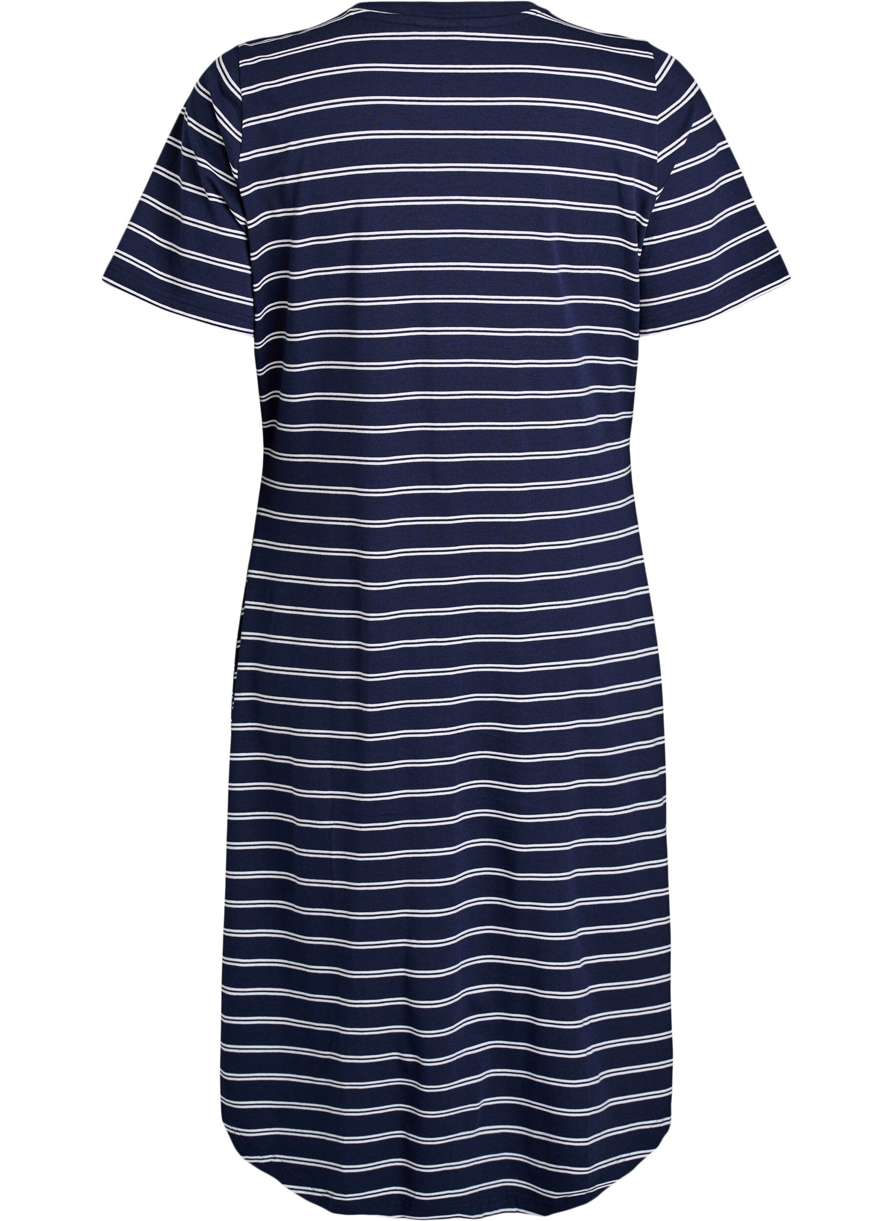 Zizzi Puuvillamekko kiemurayksityiskohdalla, Sininen, Packshot image number 1