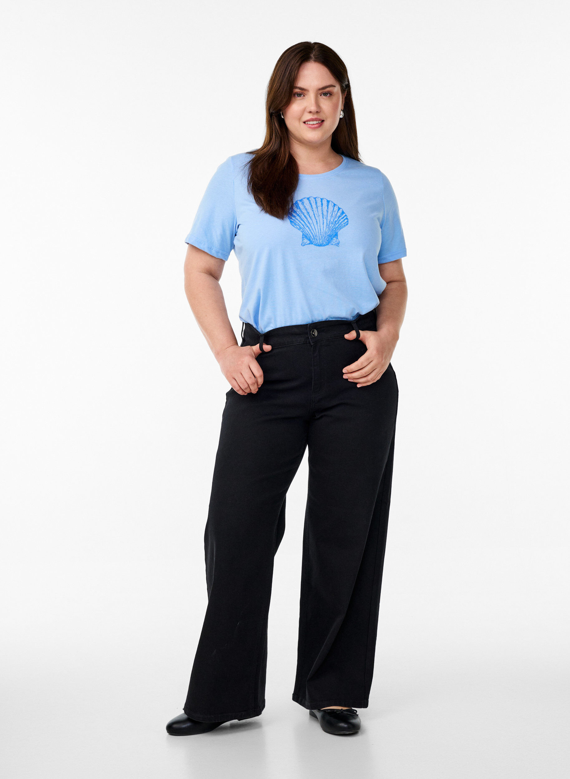 Zizzi FLASH - T-paita motiivilla, Sininen, Model image number 1