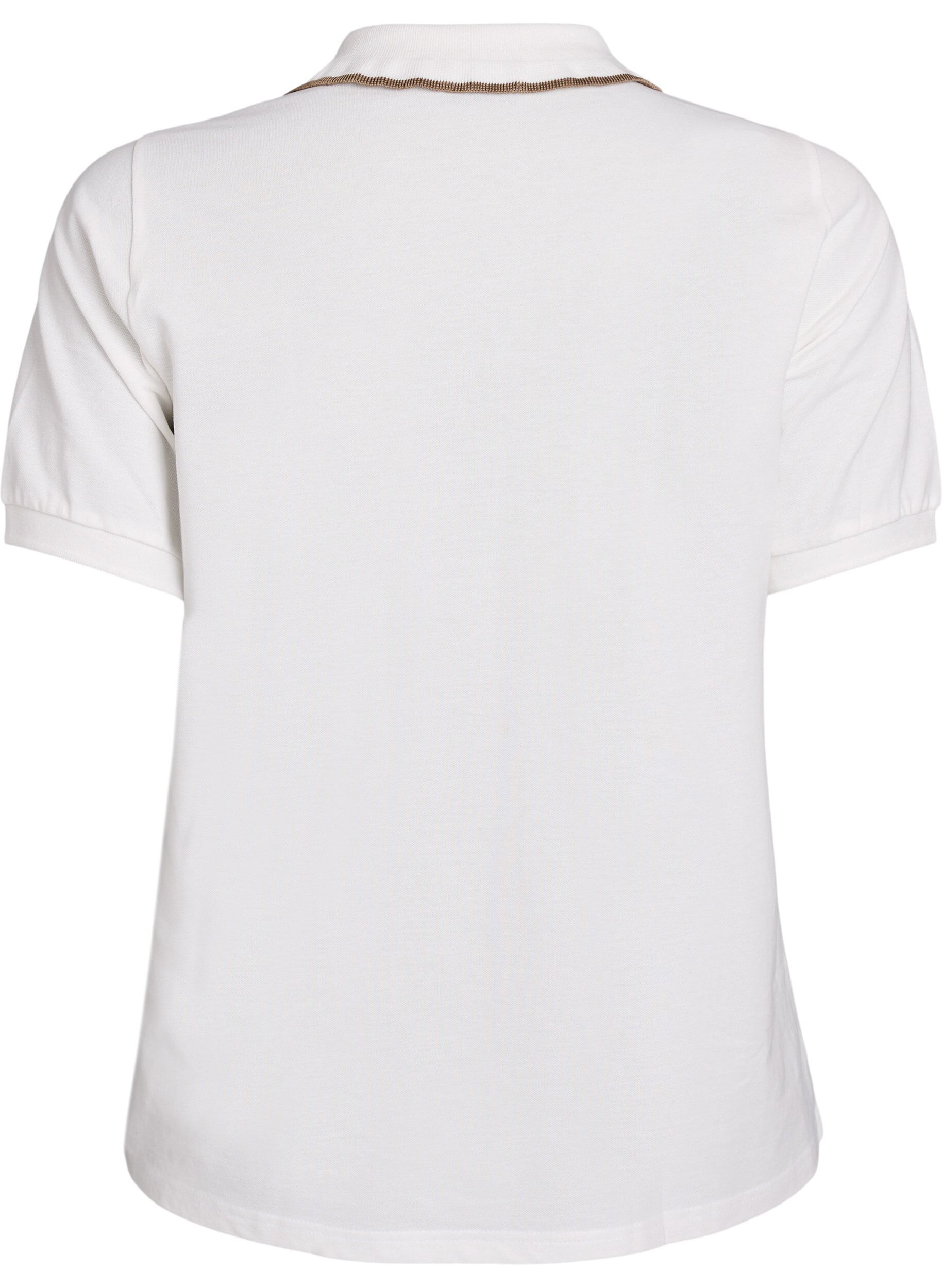 Zizzi Pikeepaita strassikoristenapeilla ja r&ouml;yhel&ouml;yksityiskohdilla, Vanilja, Packshot image number 1