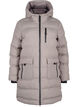 Puffer-takki hupulla ja taskuilla, Beige, Packshot image number 0