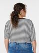 T-paita TENCEL&trade; Lyocellista ja raidoilla, Valkoinen, Model image number 2