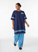 Lyhyt T-paitamekko sporttisilla yksityiskohdilla, Sininen, Model image number 1