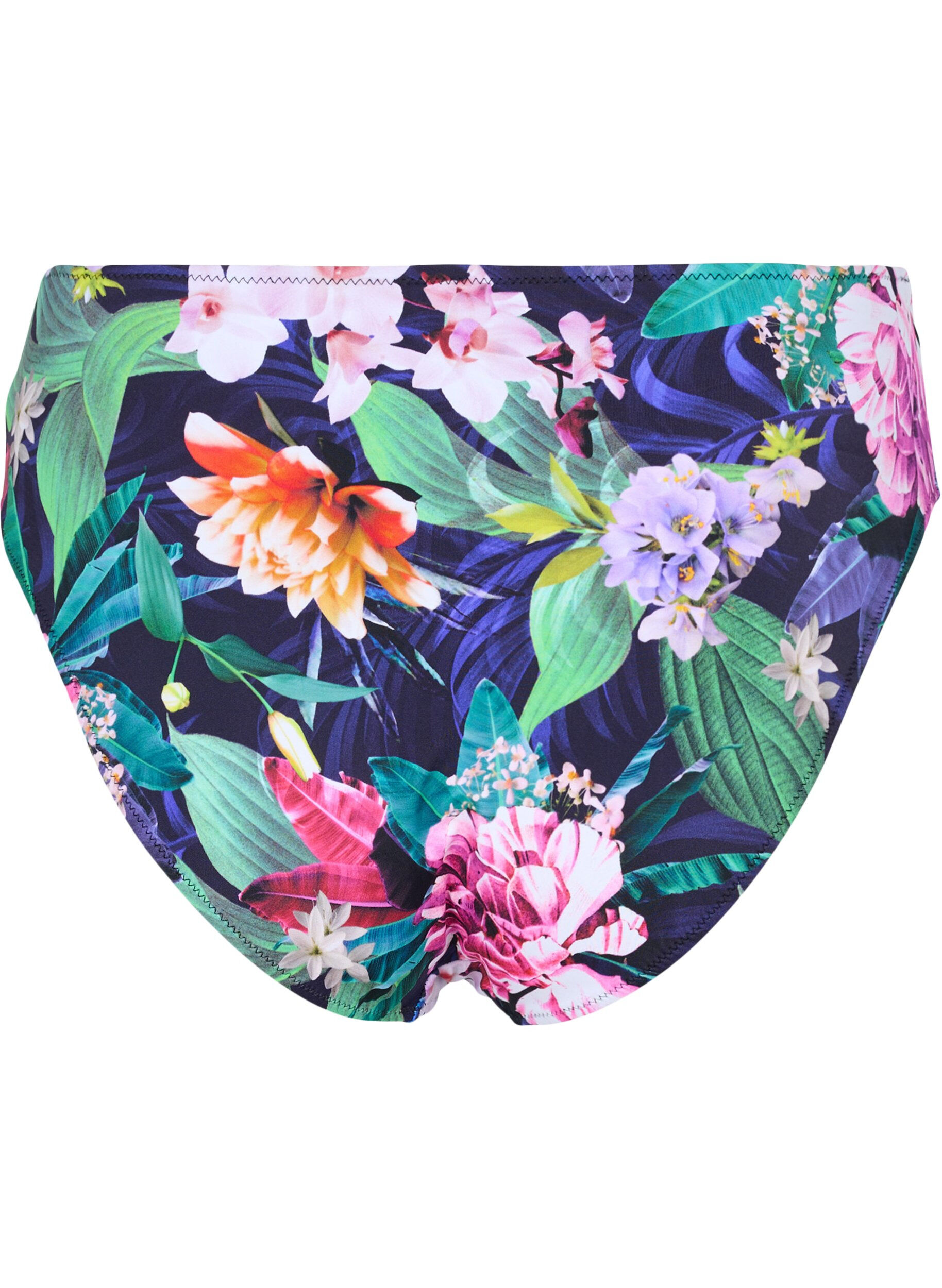 Zizzi Korkeavy&ouml;t&auml;r&ouml;inen bikinialaosa, Flower Print, Packshot image number 1