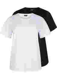 FLASH - 2 kpl t-paitoja pyöreällä pääntiellä , White/Black