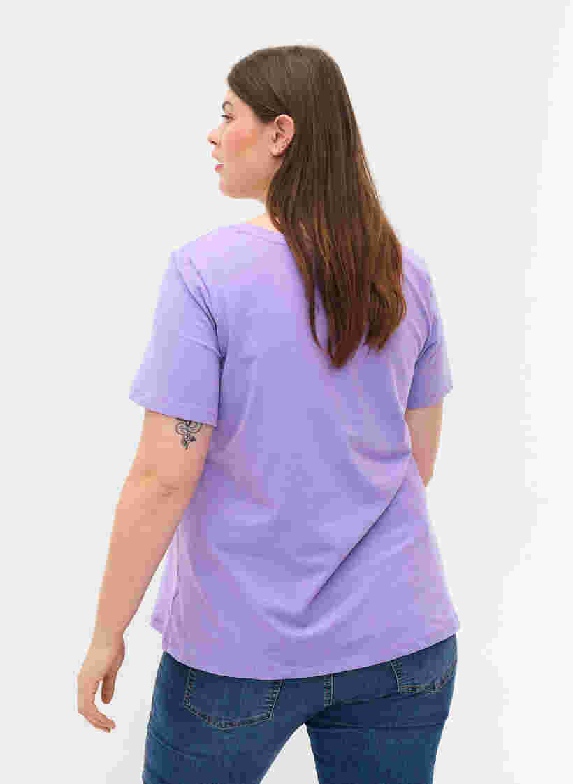 Yksivärinen perus t-paita puuvillasta, Paisley Purple, Model image number 1