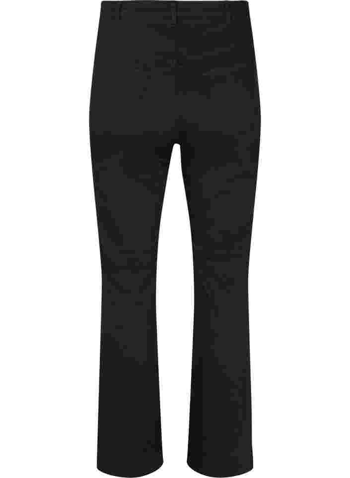 Leveälahkeiset farkut erityisen korkealla vyötäröllä, Black, Packshot image number 1