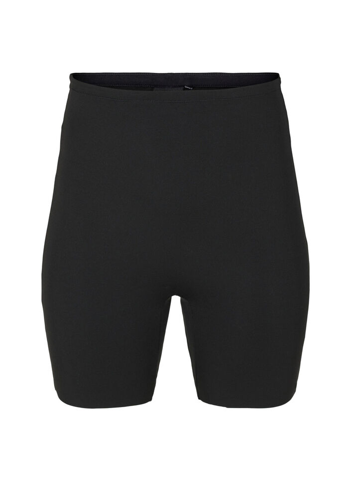 Kevyesti muotoilevat shortsit korkealla vy&ouml;t&auml;r&ouml;ll&auml;, Musta, Packshot image number 0