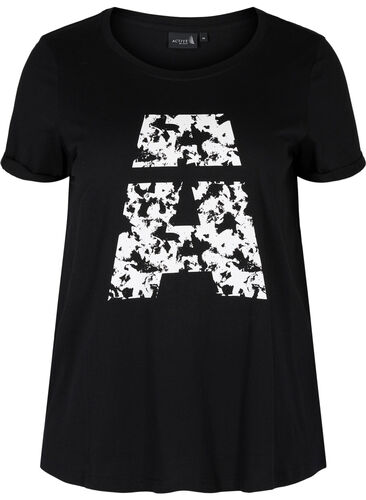T-paita printillä treeniin , Black Big A, Packshot image number 0