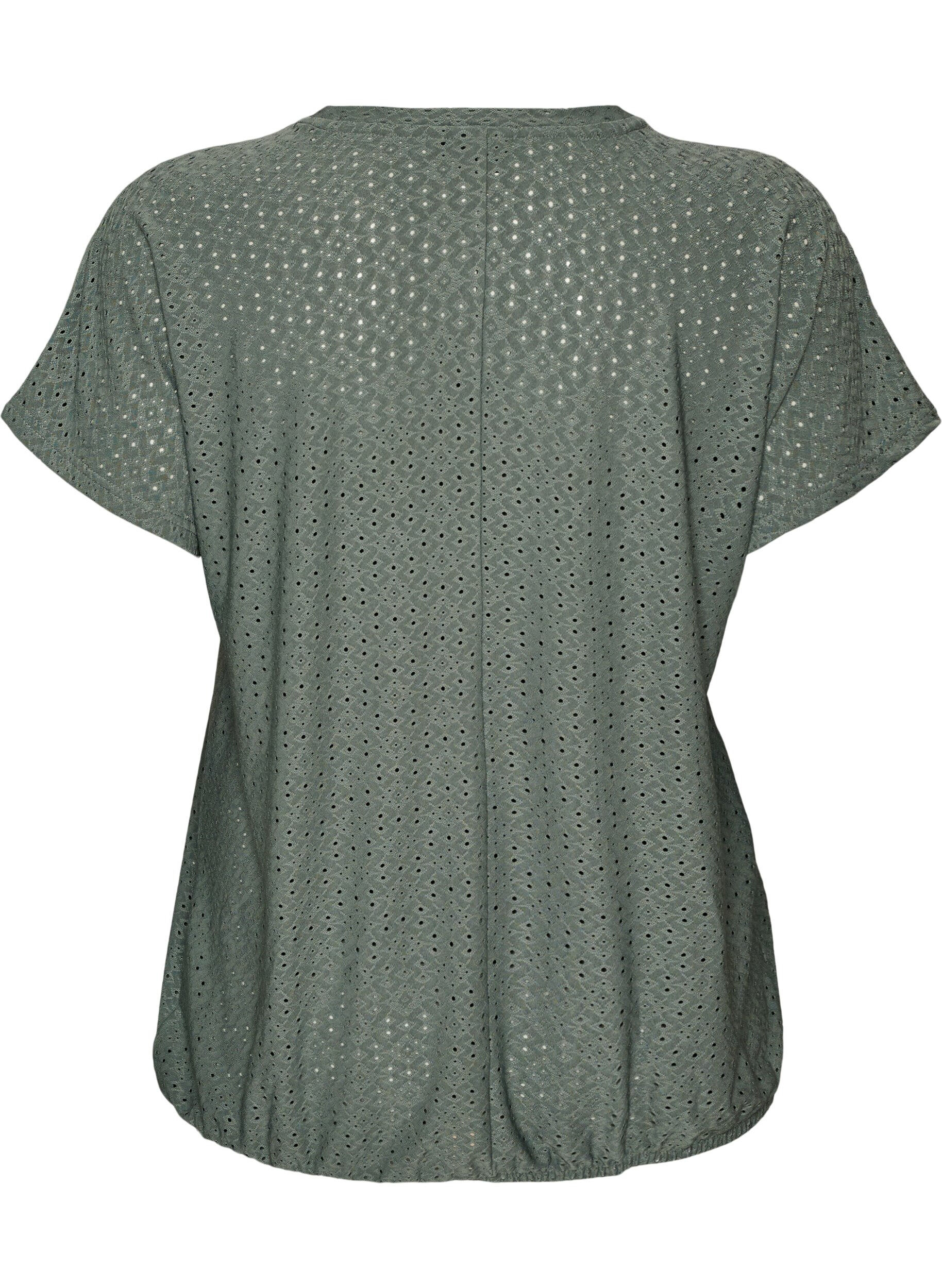 ZizziPusero brodeerauksella ja kevyell&auml; pallomaisella efektill&auml;, Vihre&auml;, Packshot image number 1