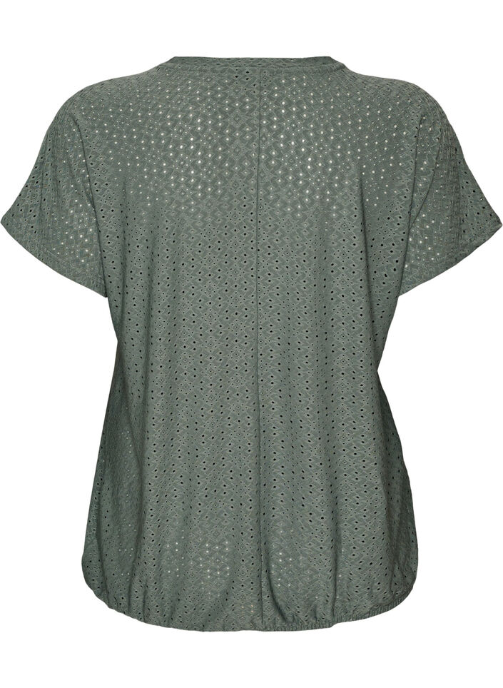 Pusero brodeerauksella ja kevyell&auml; pallomaisella efektill&auml;, Vihre&auml;, Packshot image number 1