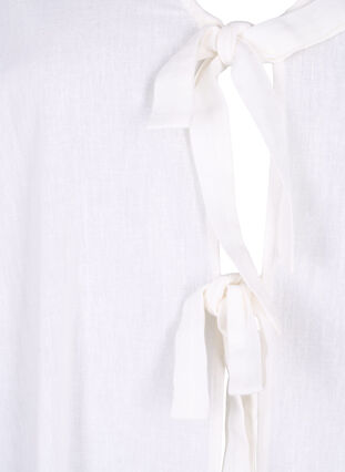Puuvilla-pellavasekoitepusero 3/4-hihoilla, Bright White, Packshot image number 2