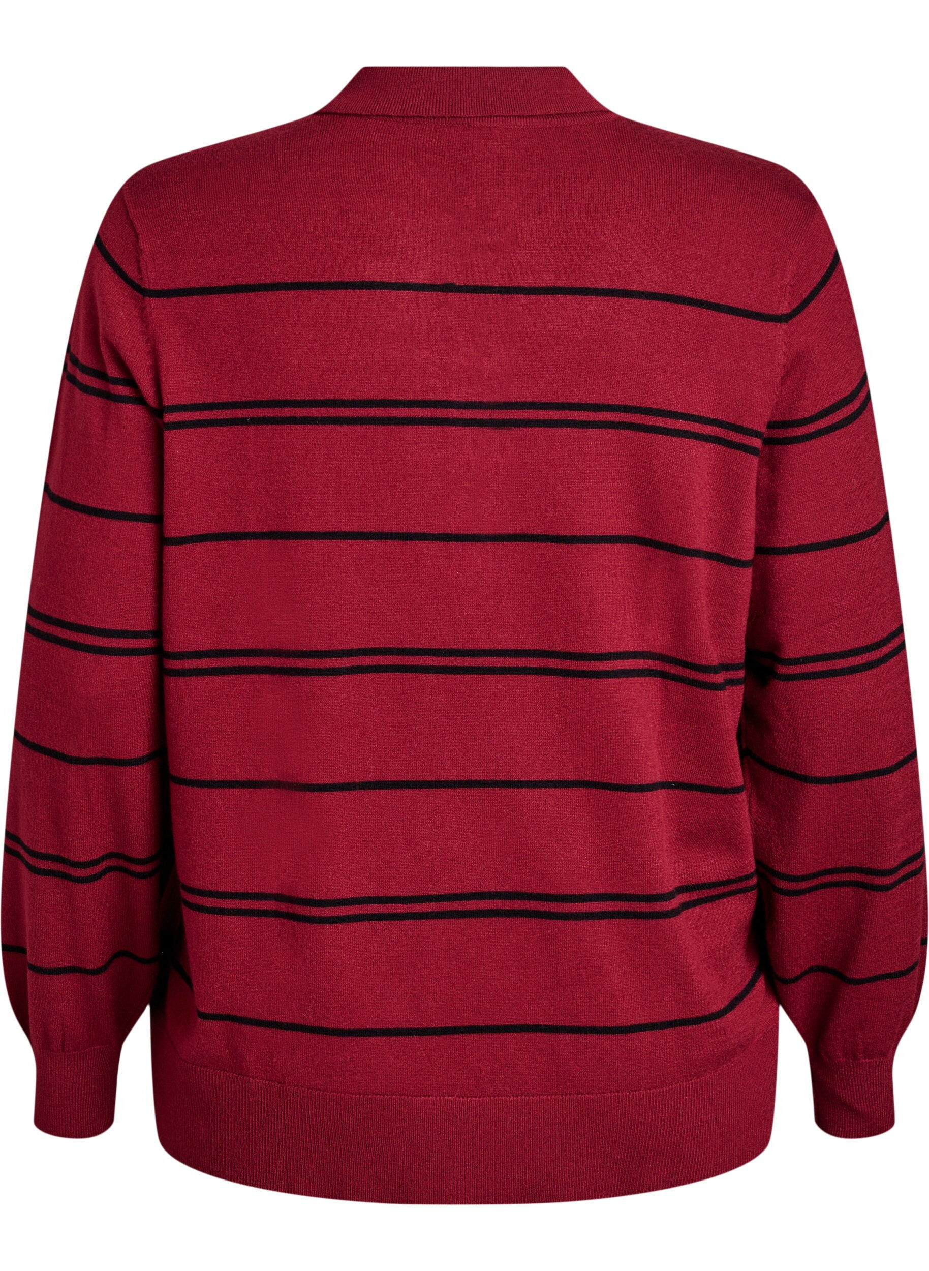 Zizzi Neulepusero kauluksella, Punainen, Packshot image number 1