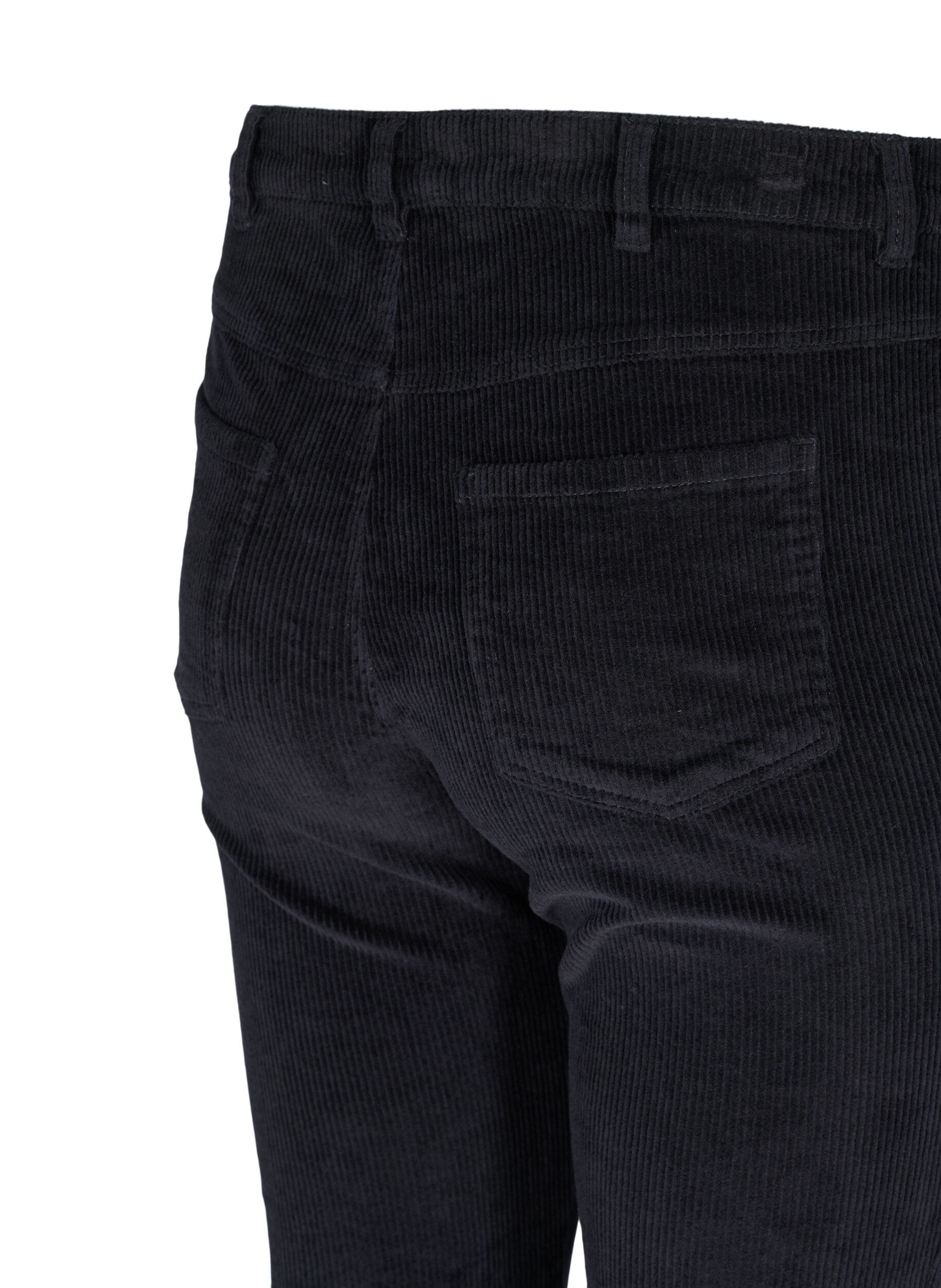Zizzi Bootcut samettihousut, Black, Packshot image number 3