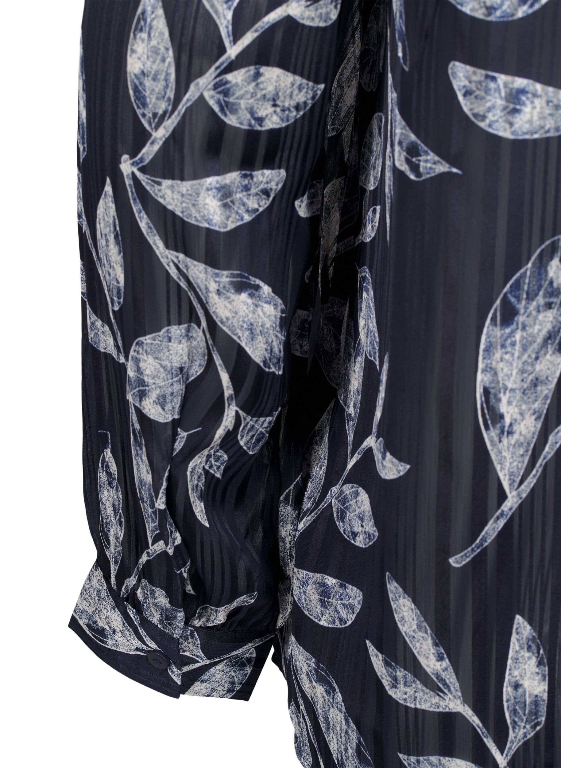 Zizzi Pitk&auml;hihainen paita napeilla, Sininen, Packshot image number 3