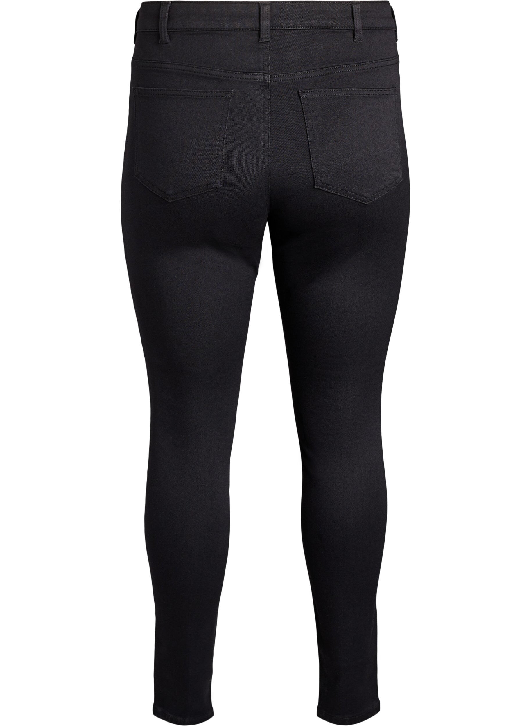 ZizziSuper slim Amy-farkut korkealla vy&ouml;t&auml;r&ouml;ll&auml;, Musta, Packshot image number 1
