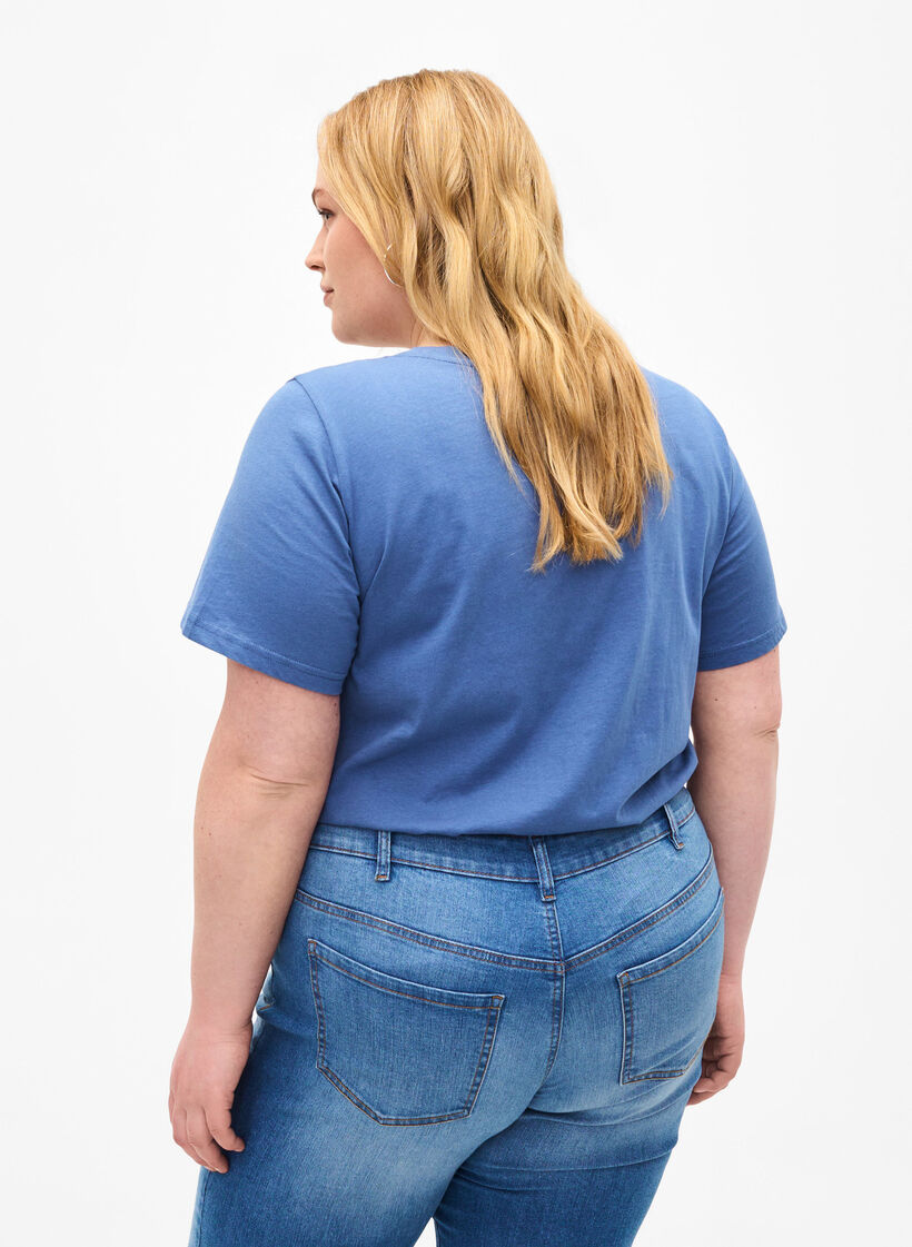 T-paita, jossa on tekstiä, Moonlight B. W.Navy, Model image number 1